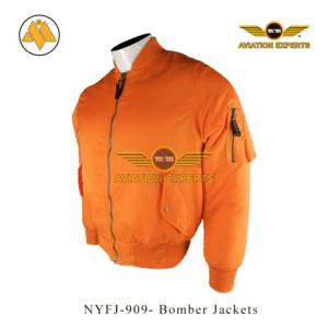 Orange MA-1 Flyers Bomber Jacket, Orange Bomber Jacket, Pilot Flight Jacket, Military Flight Jackets, Nomex Flight Jackets by Metasco®